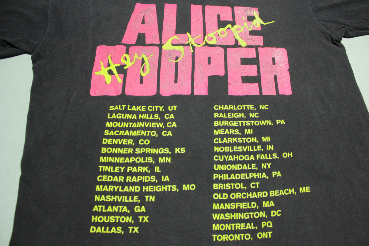 Alice Cooper Vintage Hey Stoopid 1991 Brockum Licensed 90's Tour Band Concert T-Shirt