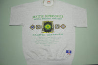 Seattle Super Sonics Vintage 90's Nutmeg Made in USA Cut Sleeve Crewneck Sweatshirt