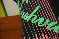 Nashville Vintage Screen Stars Tee.  Fluorescent Hot Pink Green Music City T-Shirt.