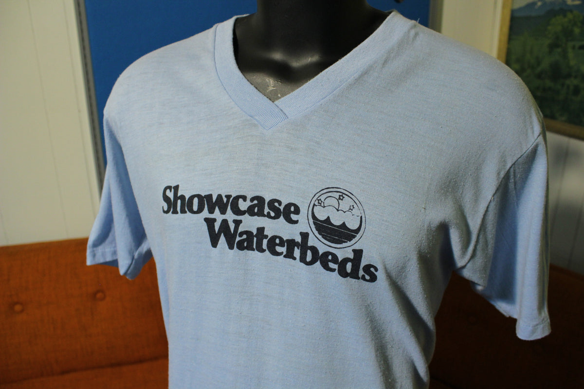 Showcase Waterbed I Only Sleep With The Best Vintage 80's Tee T-Shirt V-Neck Thin