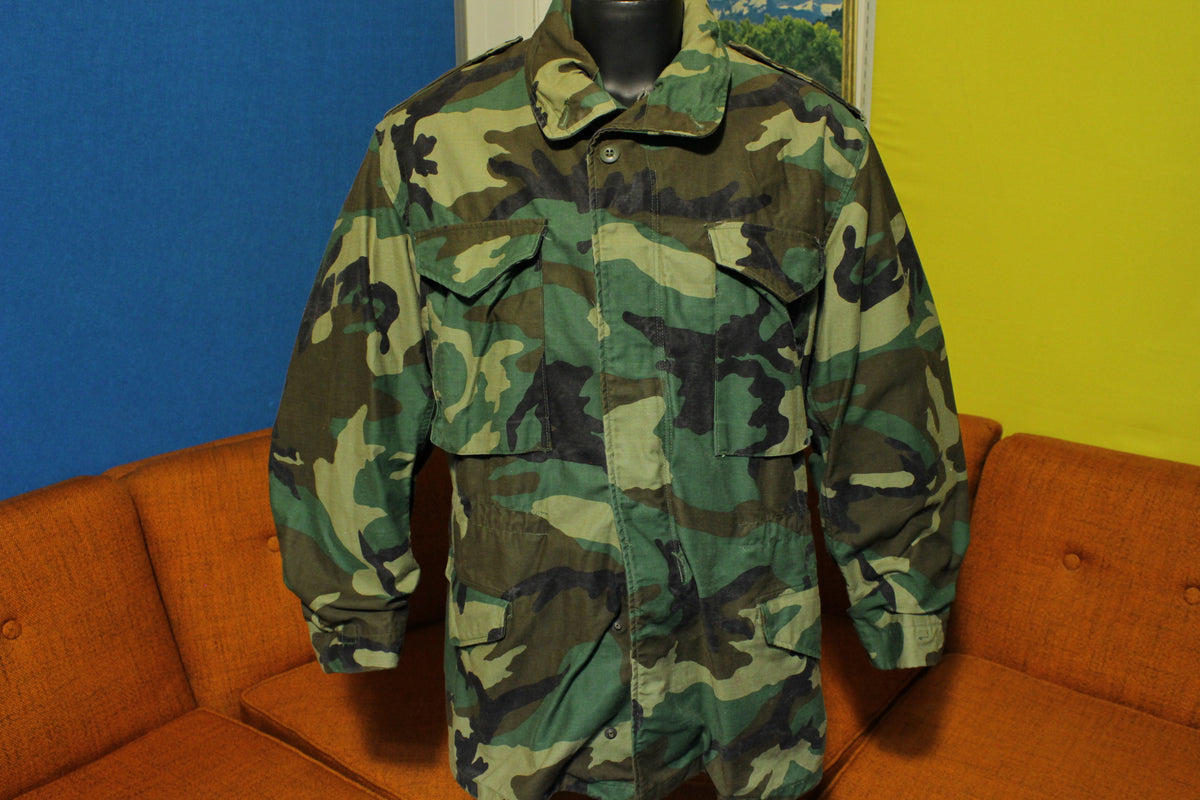 Vintage M-65 Cold Weather Field Coat Camouflage Military Jacket