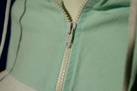 Mint Green Vintage Montana Windbreaker Half Zip 90's Pullover w/ Drawstrings.