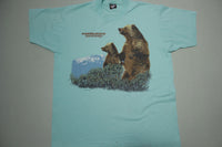 Wyoming Wildlife Worth Watching Vintage Grizzly Bear 1988 80's Screen Stars T-Shirt