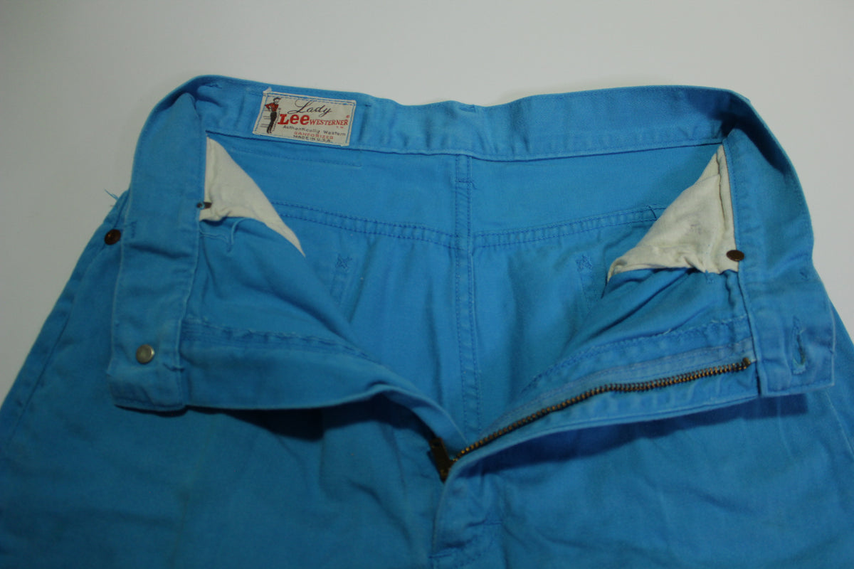 Lee Lady Westerner Vintage 50's 60's Sanforized Sky Blue Denim Jeans