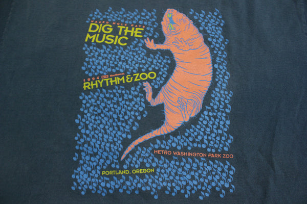 Rhythm & Zoo Dig The Music Metro Washington Park Zoo Portland 1994 Vintage T-Shirt