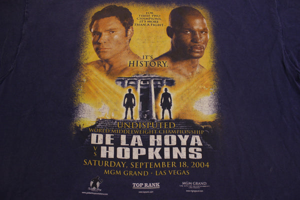 Oscar De La Hoya Hopkins Boxing Vegas Fight Shirt Vintage 2004 MGM Tee