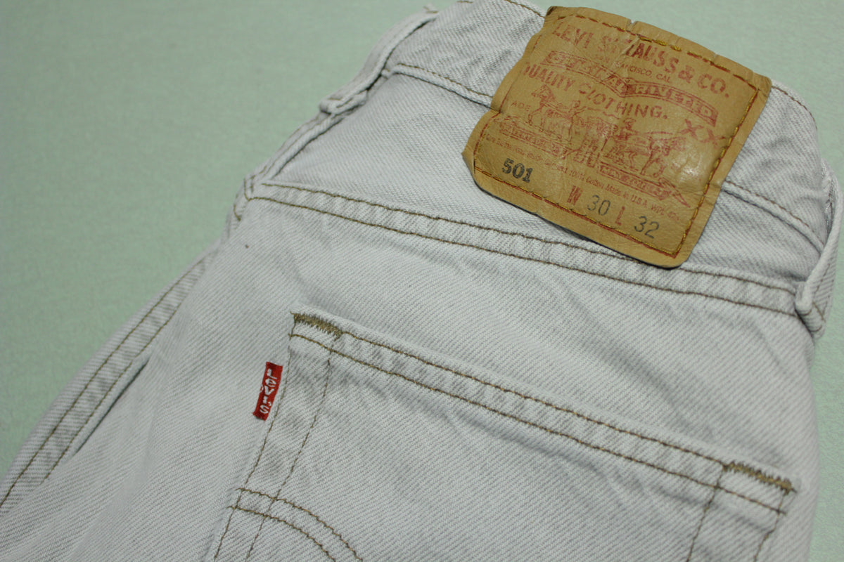Levis Button Fly 501 Vintage 90's Denim Grunge Punk Garage Jeans  Made in USA!!