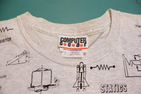 Mathematics Science All Over Print Leonardo Da Vinci Vintage 90's T-Shirt