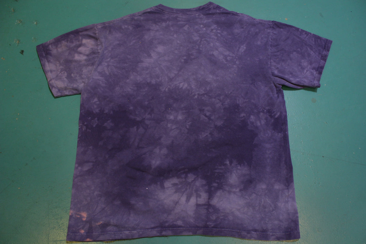 Owls Wilderness Scene Tie Dye Vintage 90's Made in USA Giant Moon T-Shirt