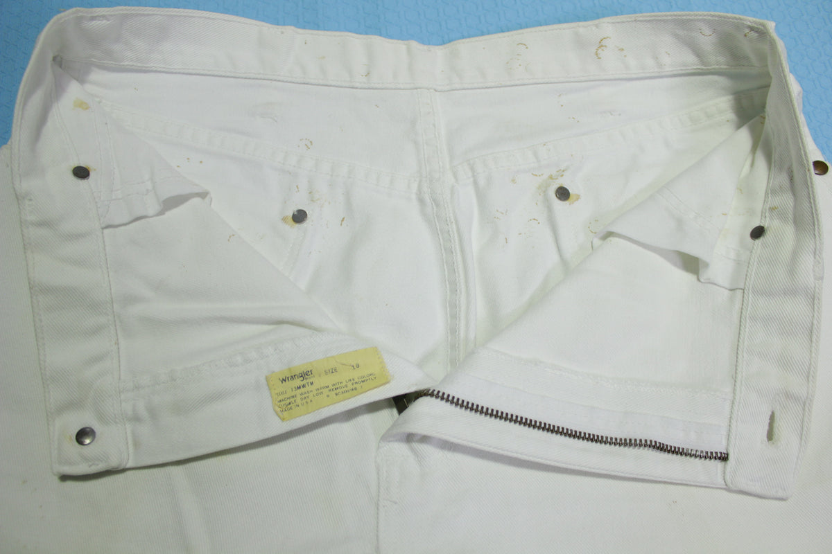 Wrangler Paper Tag 13MWTM Vintage Straight Leg 80's Made in USA Denim Jeans
