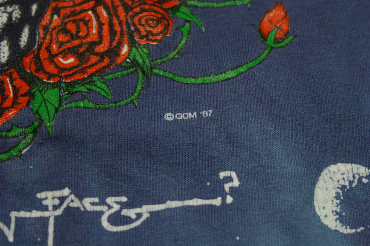 Grateful Dead 1987 Blue Tie Dye Space Your Face Gregg Templeton Vintage 80's T-Shirt