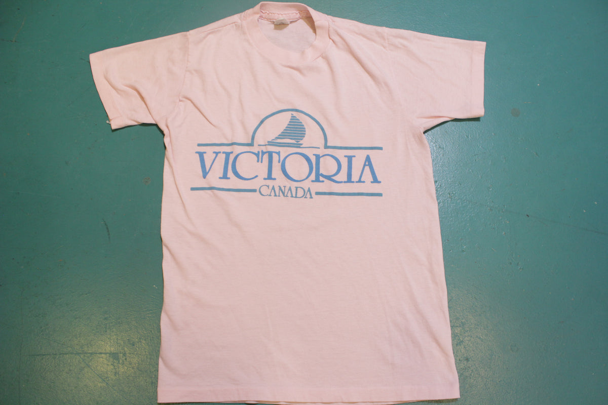 Victoria BC Canada Pink Single Stitch Vintage 80's T-Shirt