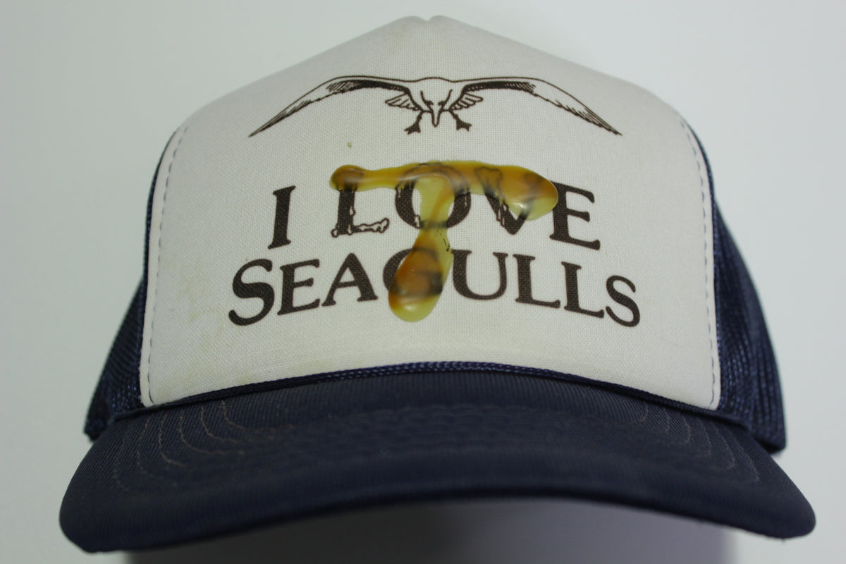 I Love Seagulls Shit Vintage 80s Adjustable Back Snapback Hat