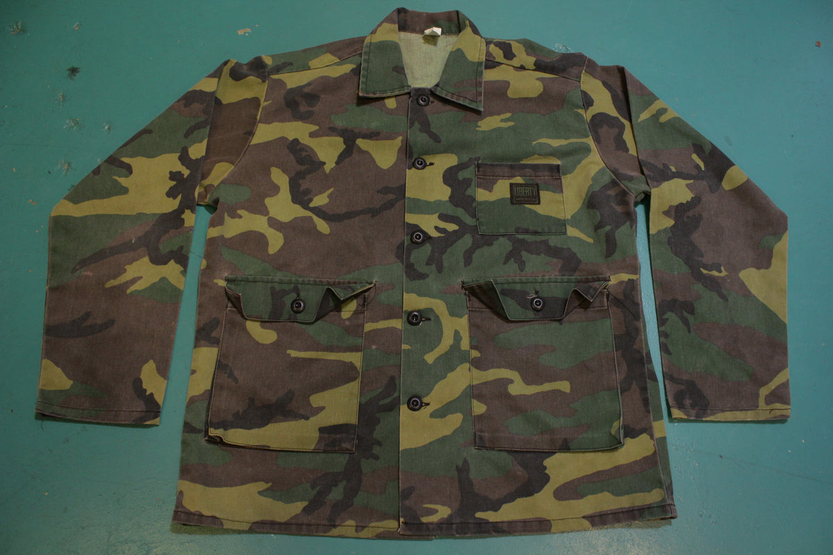 Liberty Made In USA Vintage 3 Pocket Military Camo Field Jacket