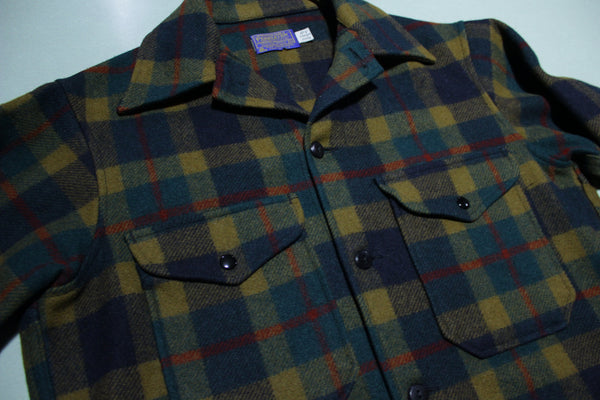 Pendleton Vintage Virgin Wool Thick Heavy Flannel Plaid Shirt Jacket / Coat