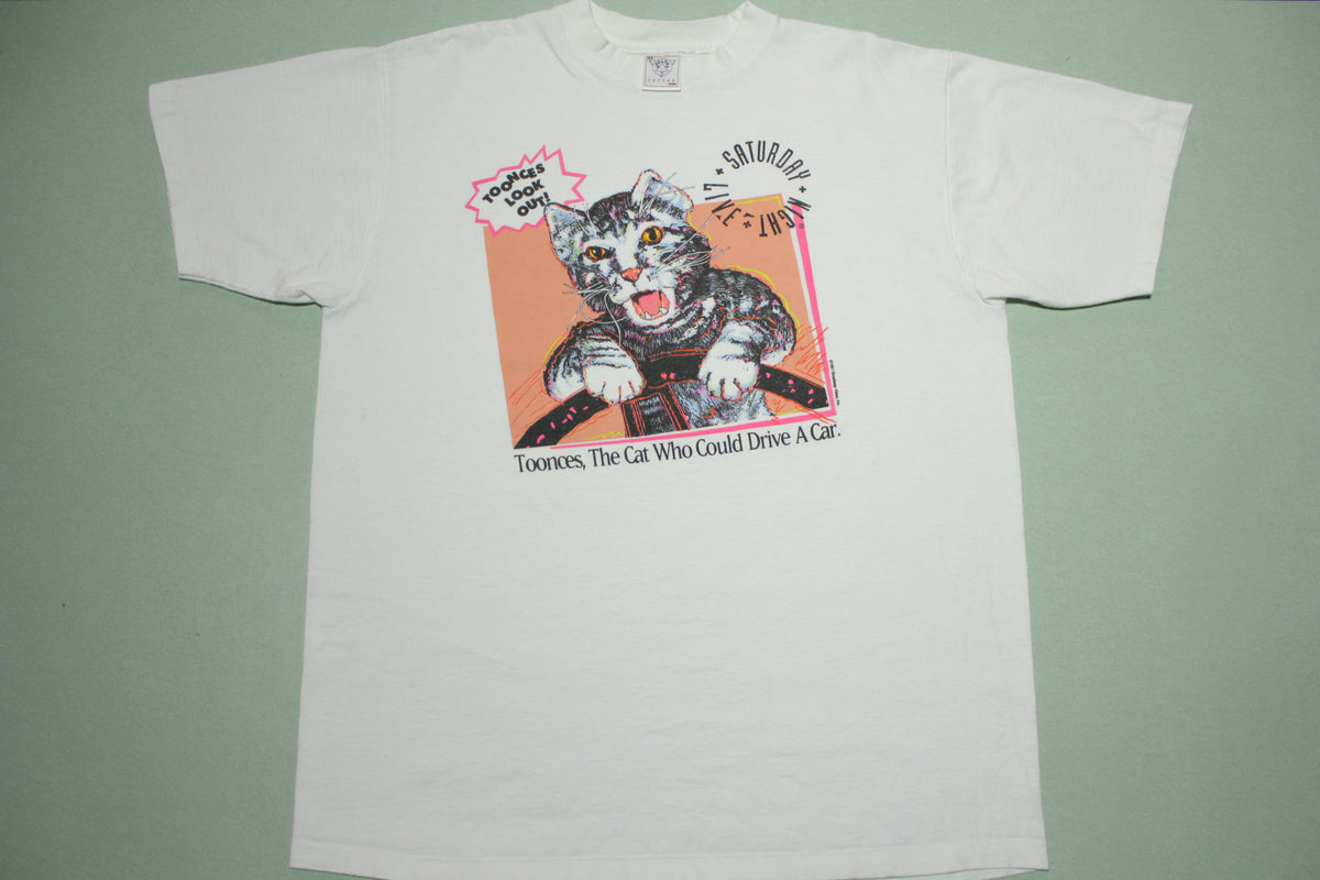 Toonces The Driving Cat Vintage 1991 SNL Saturday Night Live Skit 90's T-Shirt
