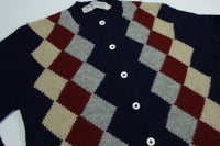 Robert Scott LTD Vintage 60's 70's Shetland Wool Argyle Cardigan Sweater