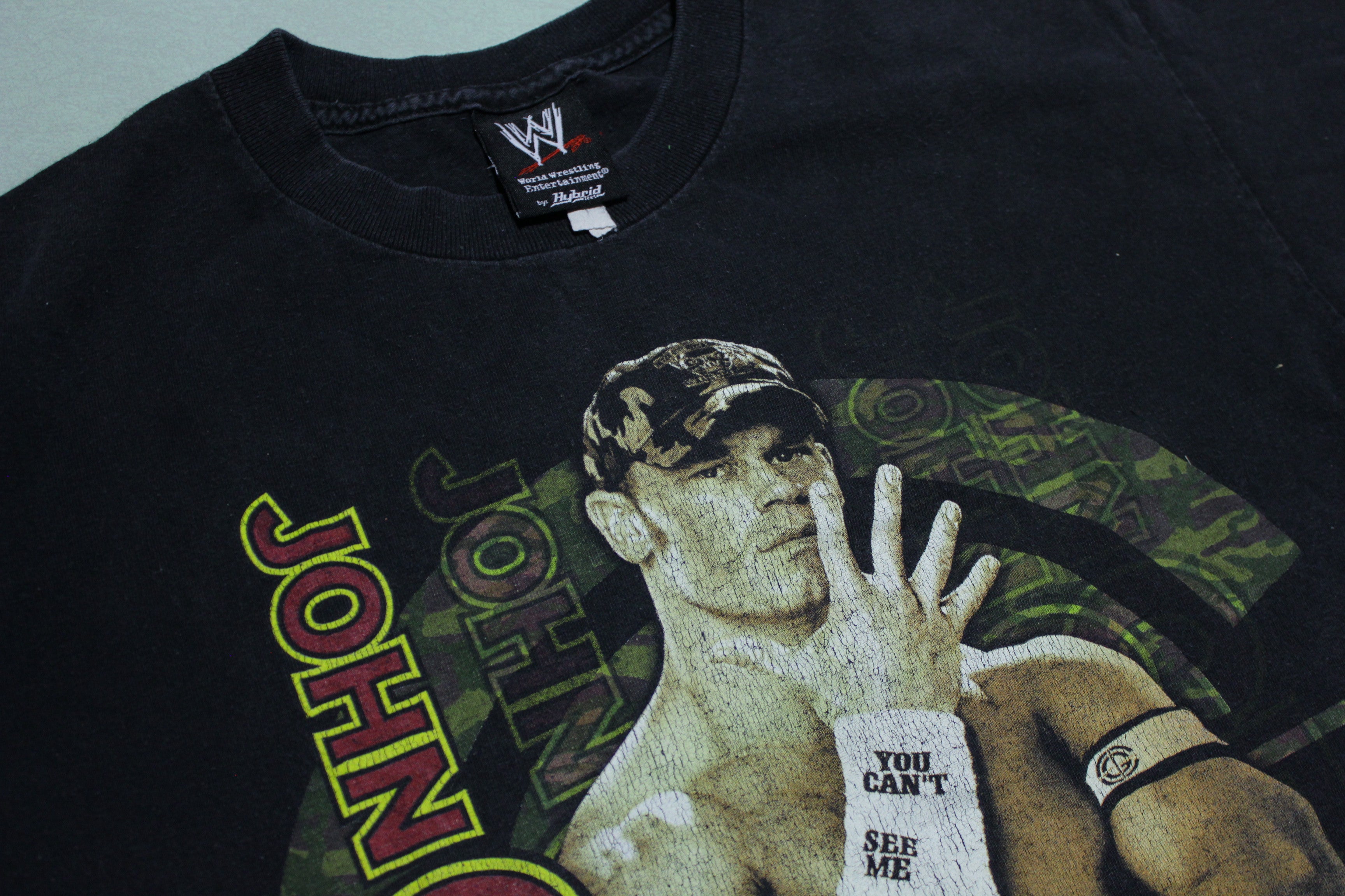 John Cena 2007 WWE Dated Signature You Can't See Me Wrestling T