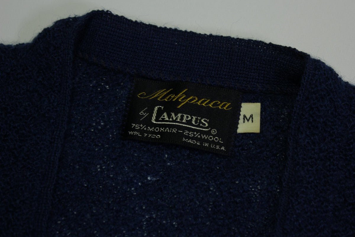 Campus Mohpaca Vintage 70's Mohair Wool Distressed Cardigan Sweater