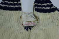Tarni Fully Fashioned Vintage 60's Distressed Quarter Zip Knit Mock Neck Sweater