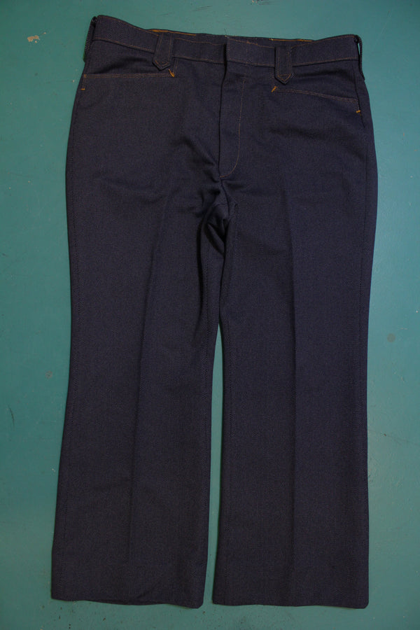 Levis 70s Orange Tag Made in USA Vintage Blue Denim Look Pants 36x27 Western