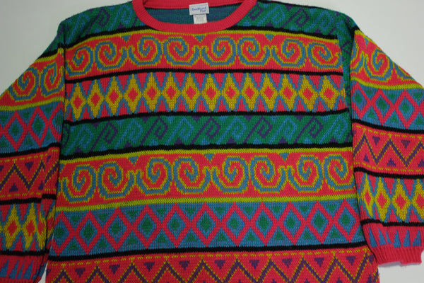Bedford Fair Cosby Show In Living Color Vintage 90's Winter Fireplace Make Out Sweater