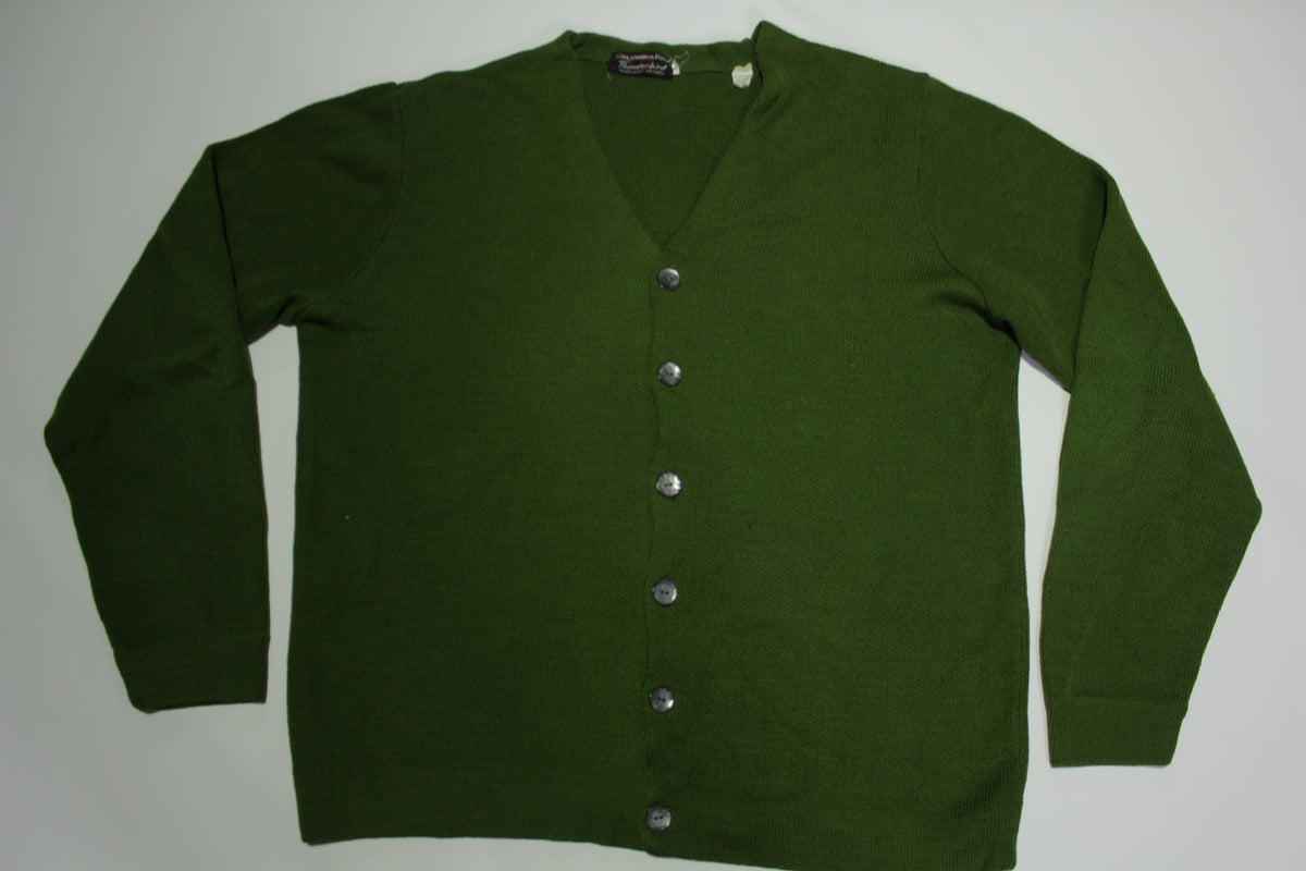 Columbia Knit Thunderbird Portland Oregon Vintage 60's Wool Cardigan Sweater