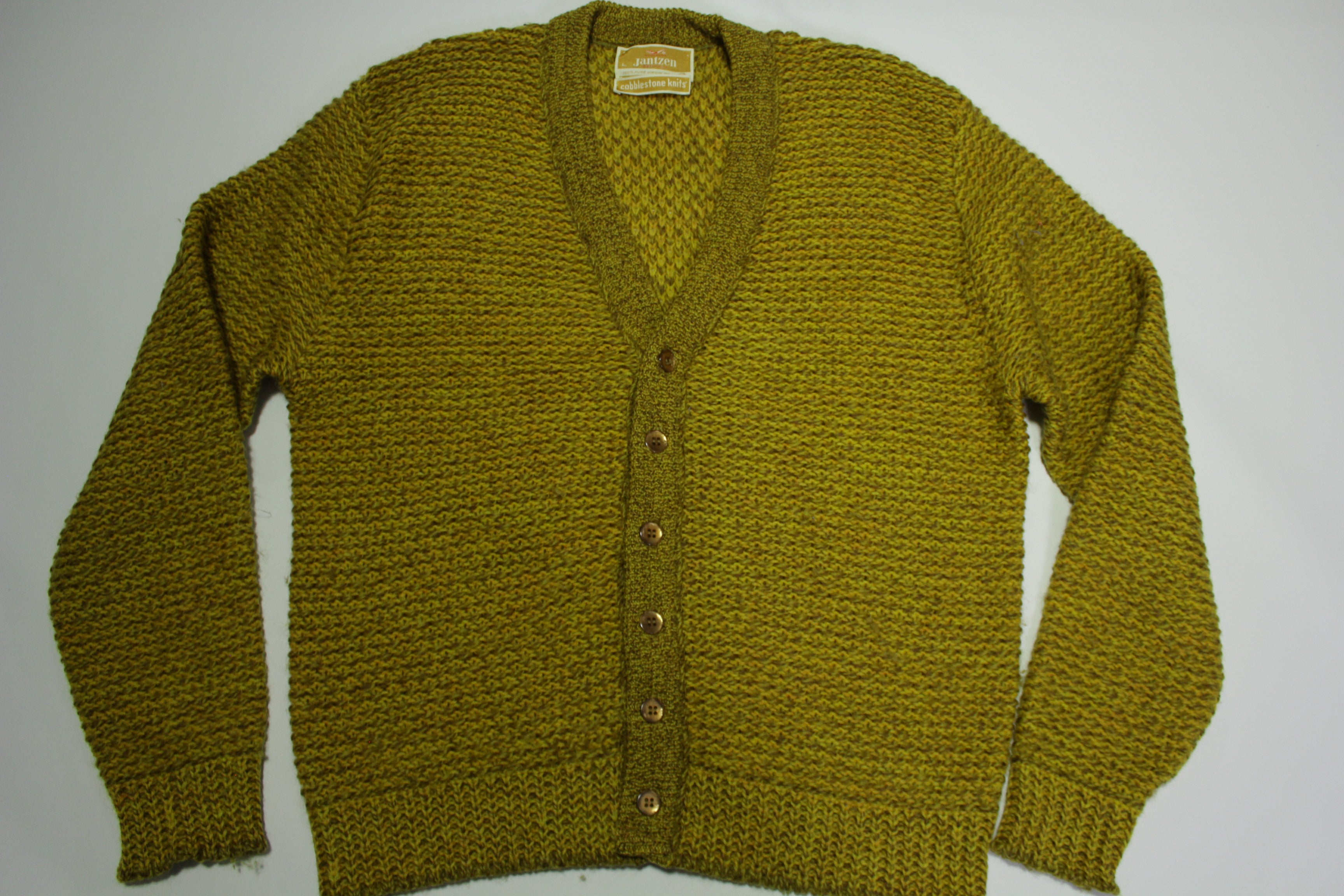 Jantzen Cobblestone Knits Solid Gold Vintage 60's Virgin Wool