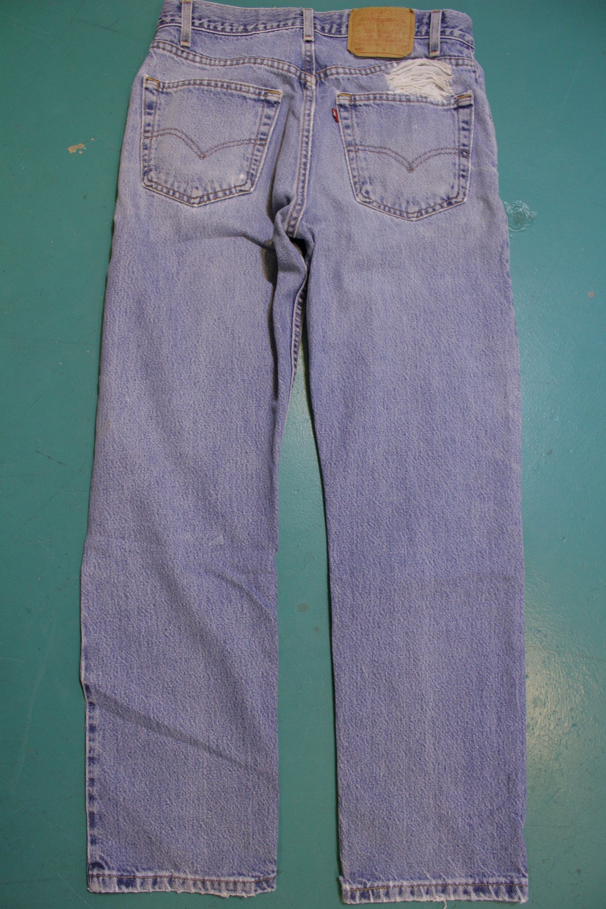 Levis 505 90s Red Tag Made in USA Vintage Blue Denim Jeans 32x30 Distressed Grunge