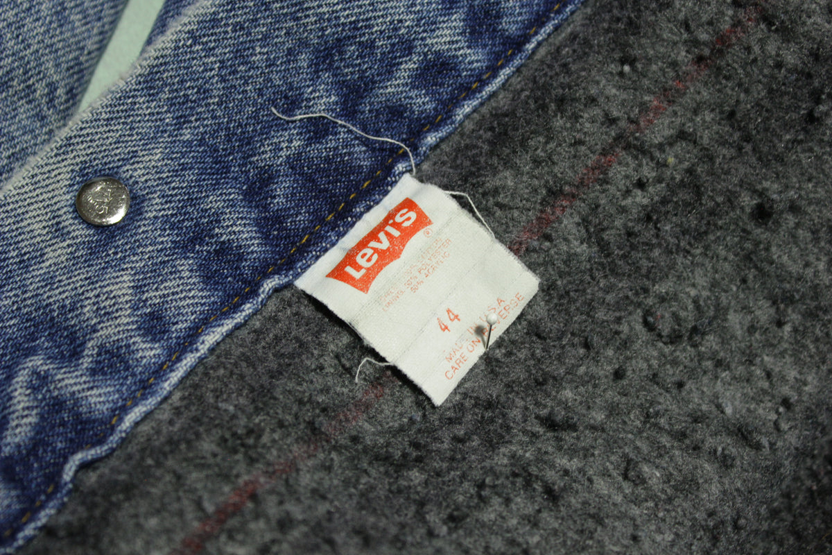 Levis 70506-0316 Blanket Flannel Lined Made in USA Vintage 80s Denim Jean Jacket