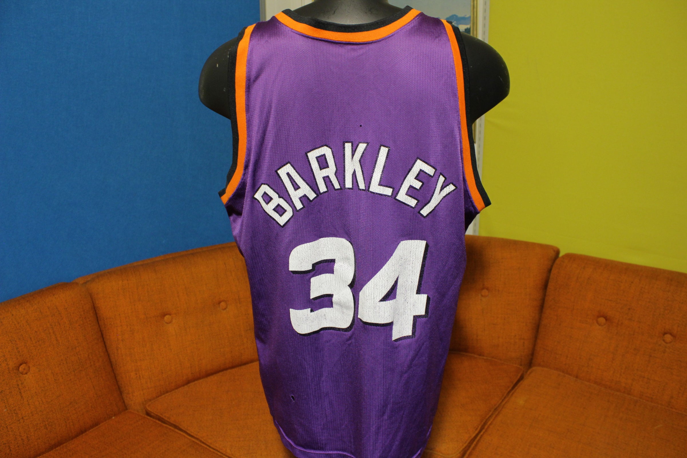 NBA Phoenix Suns Basketball Charles Barkley 34 Jersey - Champion - 48 – Lhük