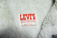 Levis 70609 -0253 White Washed Sherpa Lined Made in USA Vintage 80s Denim Jean Jacket