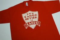 You Can Do Better In Cando North Dakota Vintage 80's Sportswear FSSC USA Made T-Shirt