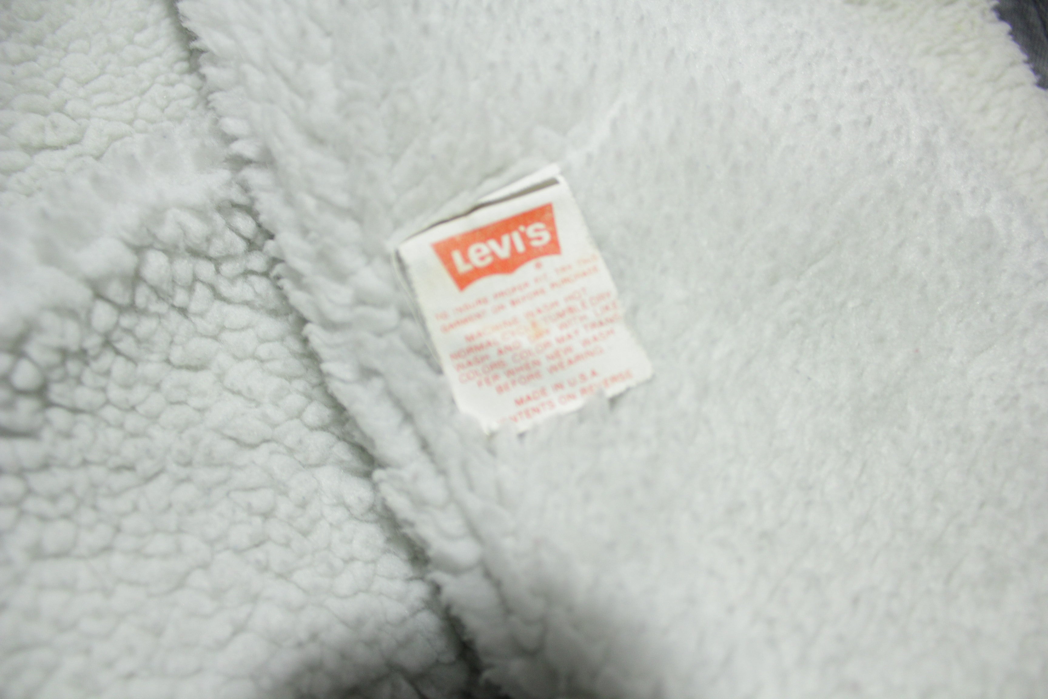 Levis 70609 -0253 White Washed Sherpa Lined Made in USA Vintage