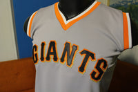 San Francisco Giants Vintage Sleeveless Grey Majestic MLB Jersey. Retro Tank Top.
