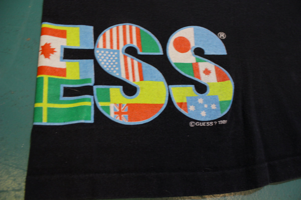 Guess 1989 Around The World Georges Marciano Print Vintage 80's T-Shirt