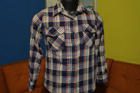 Woolrich Vintage Plaid Flannel Long Sleeve Button Up 70's Shirt. Retro Western