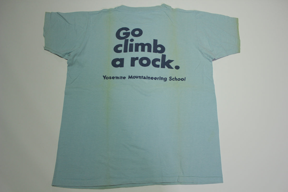 Yosemite Mountaineering School Vintage 80's Go Climb a Rock Single Stitch T-Shirt