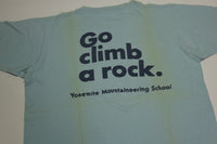 Yosemite Mountaineering School Vintage 80's Go Climb a Rock Single Stitch T-Shirt