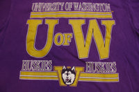 U of W University of Washington Huskies Vintage 90's College T-Shirt
