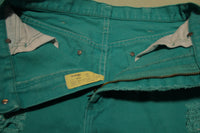 Wrangler Vintage 80's Paper Tag Hot Green Distressed Cutoff Jean Shorts