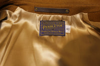 1950s Pendleton Vintage Wool Car Coat.  Brown Long Jacket Lined NWOT Medium