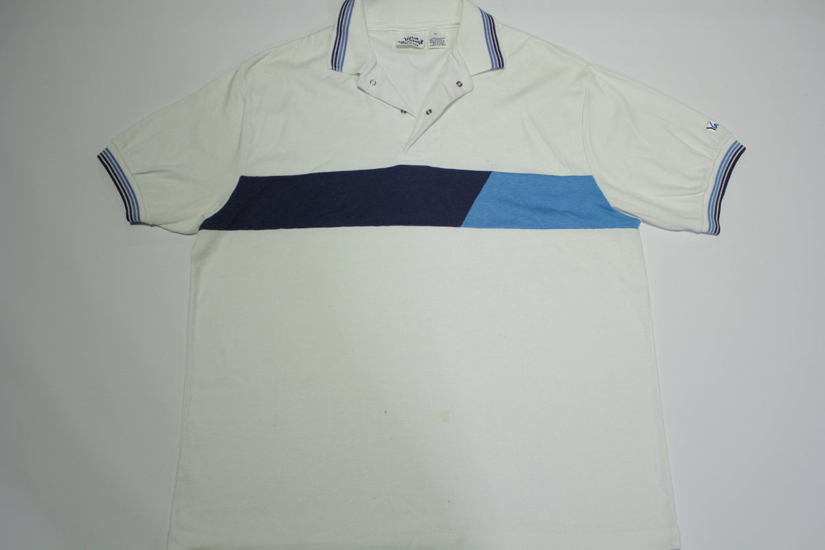Your Advantage YA Vintage 80's Made in USA Striped Tennis Polo Shirt