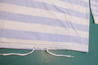 Lana D New York Made in USA Vintage 80s Mock Collar Striped Long Sleeve Pocket Shirt