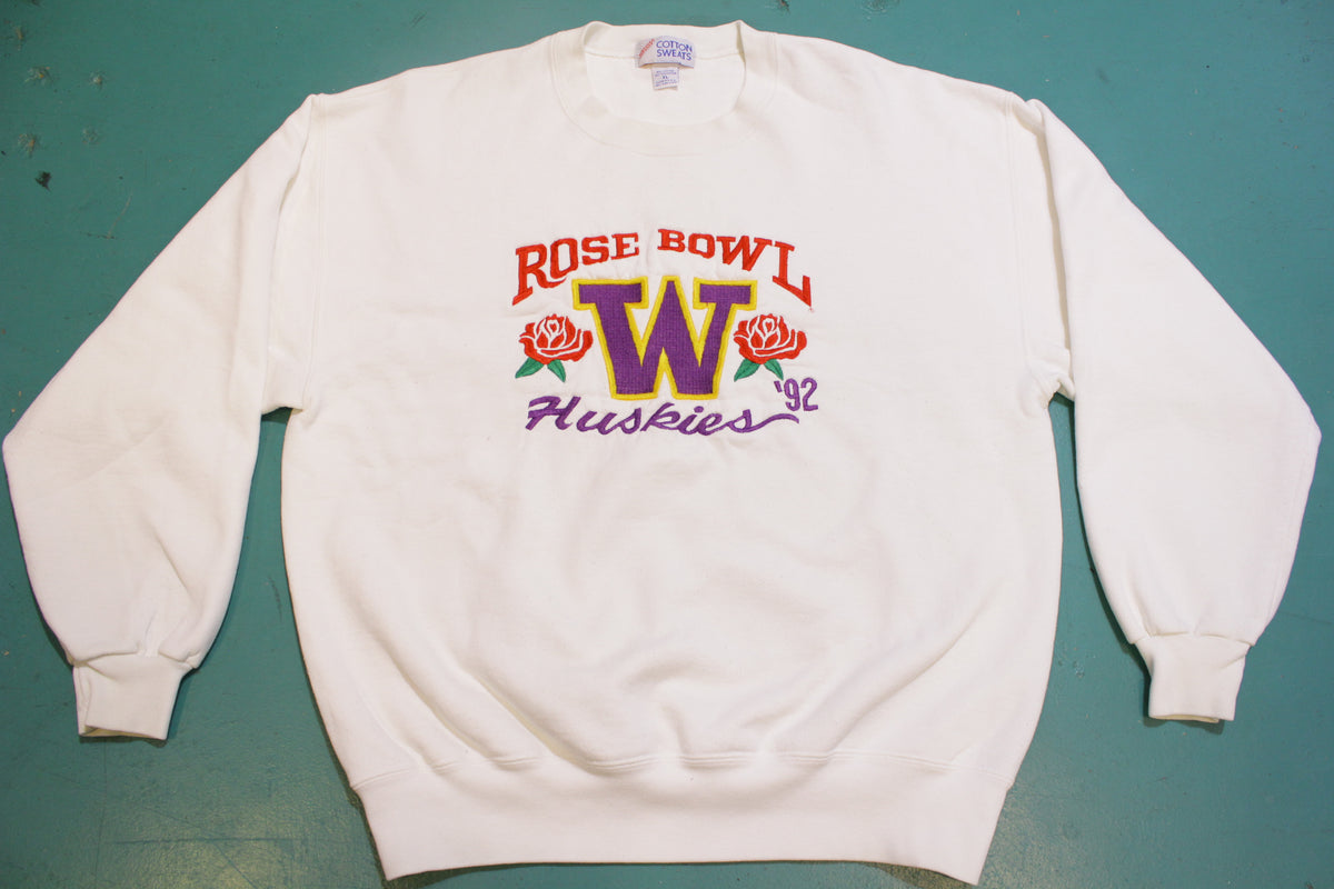 U of W Huskies 1992 Rose Bowl Vintage Embroidered Crew Neck 90's Sweatshirt