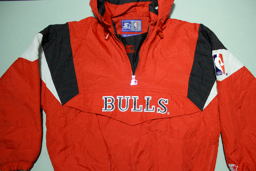 Chicago Bulls Big Logo Vintage 90's Red Starter Pullover Jacket Center –  thefuzzyfelt