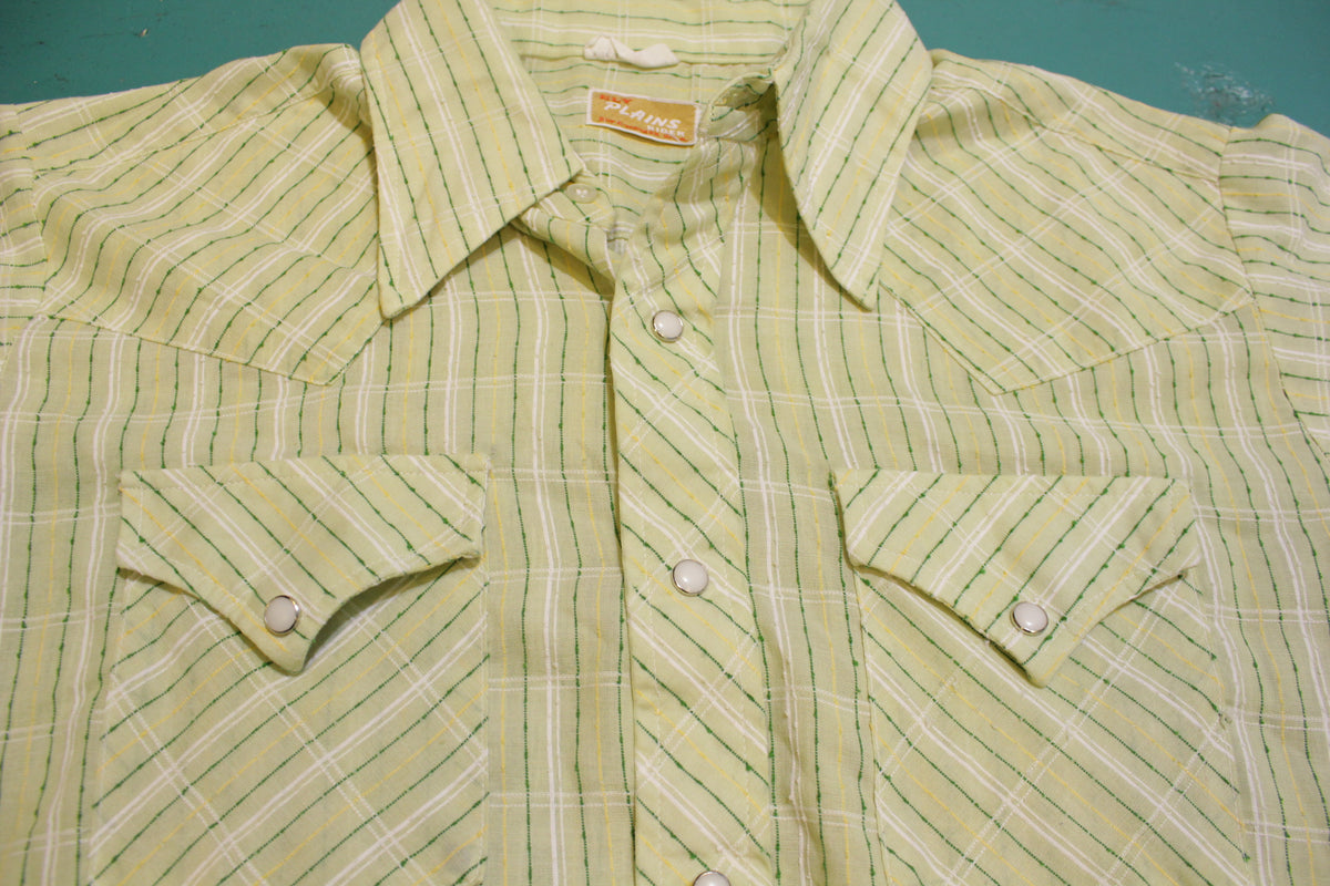 Ely Plains Rider USA Vintage Pearl Snap Western Button Up Cowboy Shirt