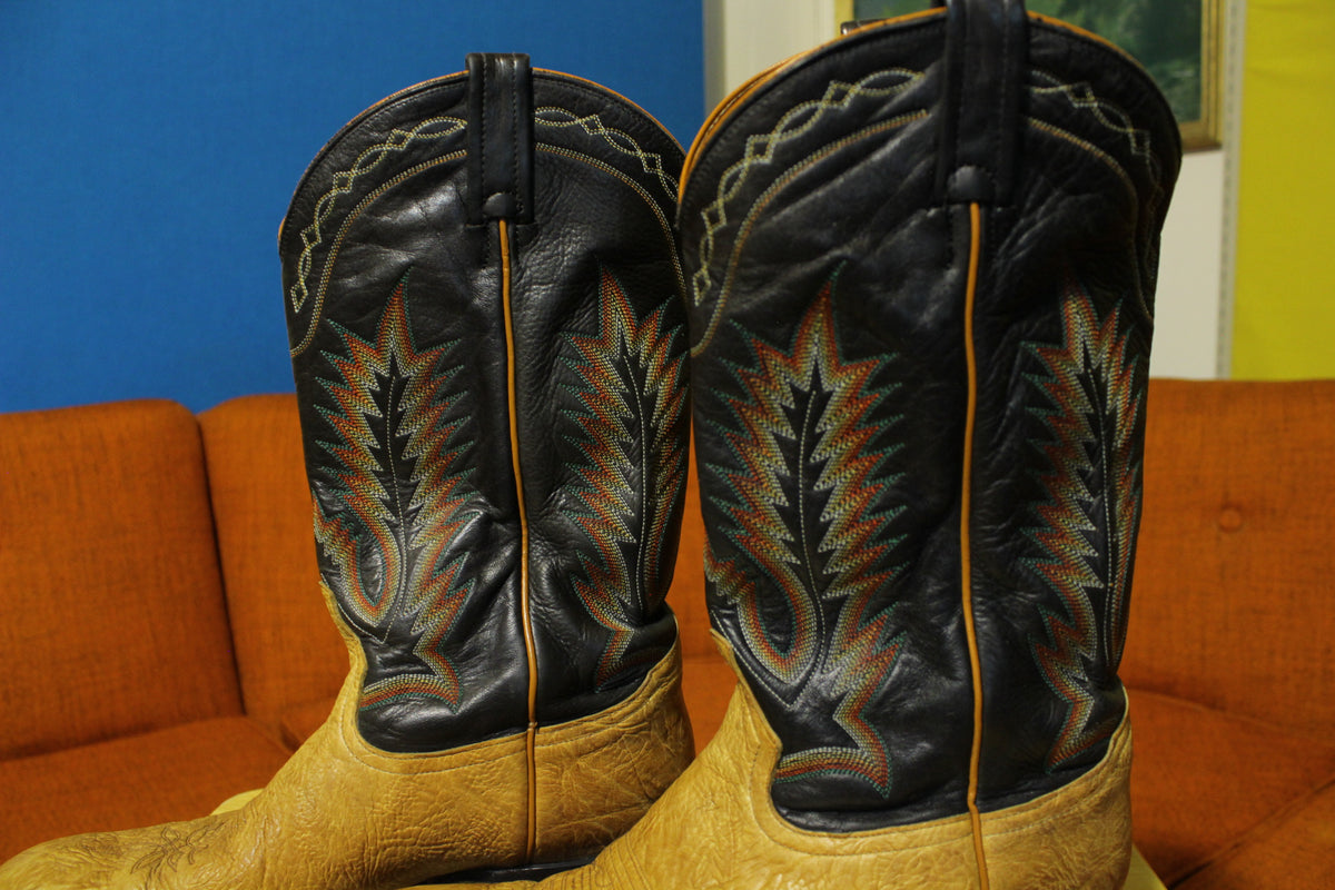 Tony Lama Men's Pecan Taurus Shoulder Cowboy Boot Round Toe - 6184C 10.5D