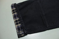 Carhartt 100071 001 BLK Washed Duck Work Double Knee Front Pants Flannel Lined