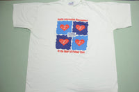 AHIMA Vintage American Heart Single Stitch 90's Made in USA Colorful T-Shirt